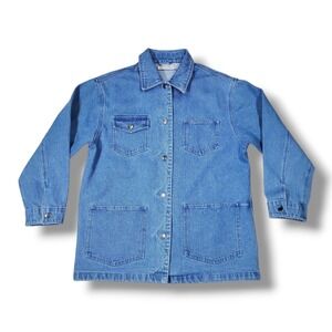 Vintage Basic Editions Med‎ Wash Button Denim Jacket Men's Medium